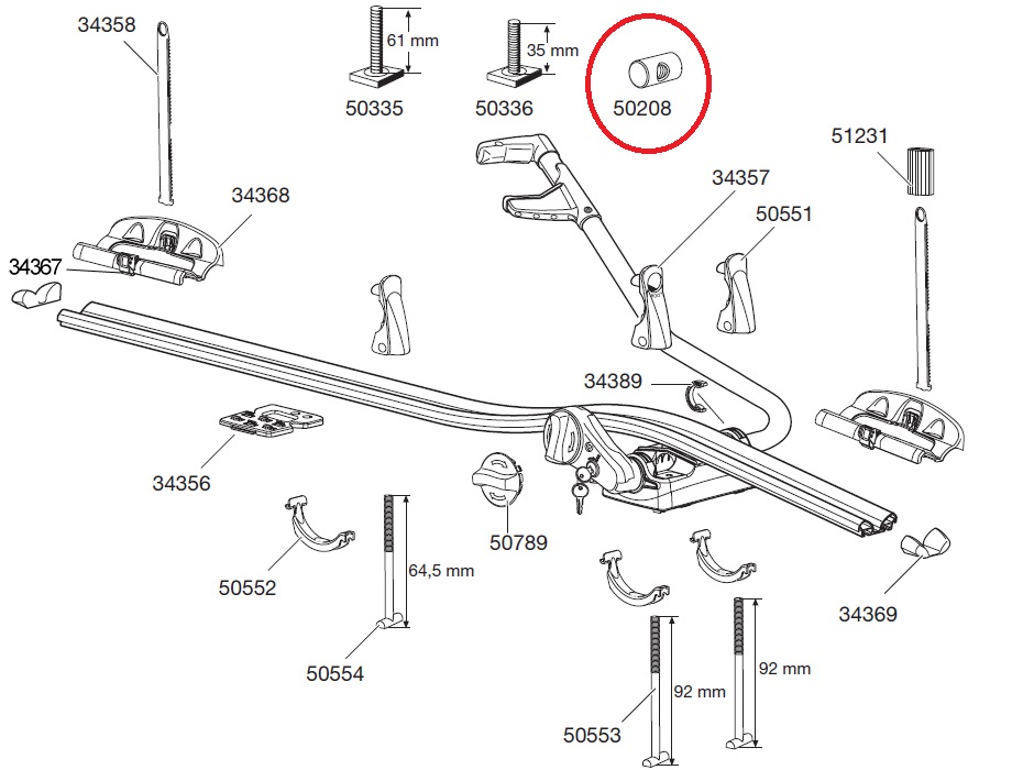 Цилиндрики для велокреплений Thule 532, 591, 598