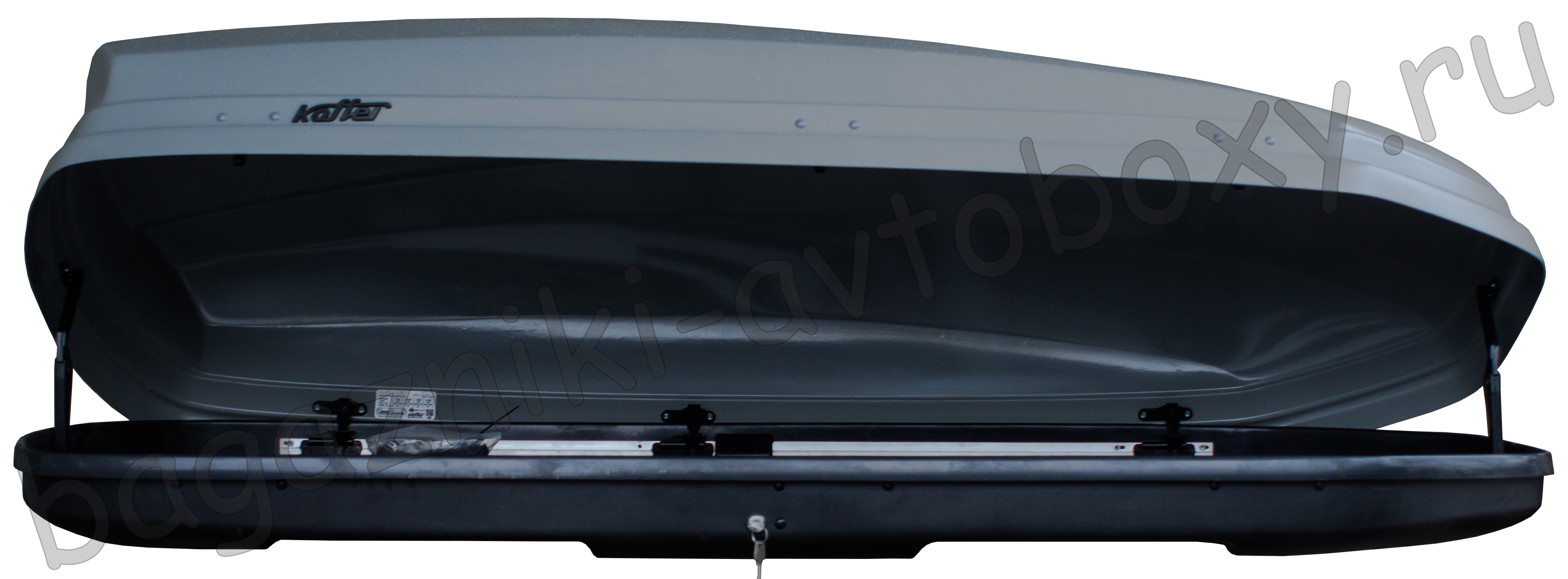 Автобокс на крышу Koffer KB 480 silver matte duo (Коффер КБ 480 серый матовый двухсторонний)