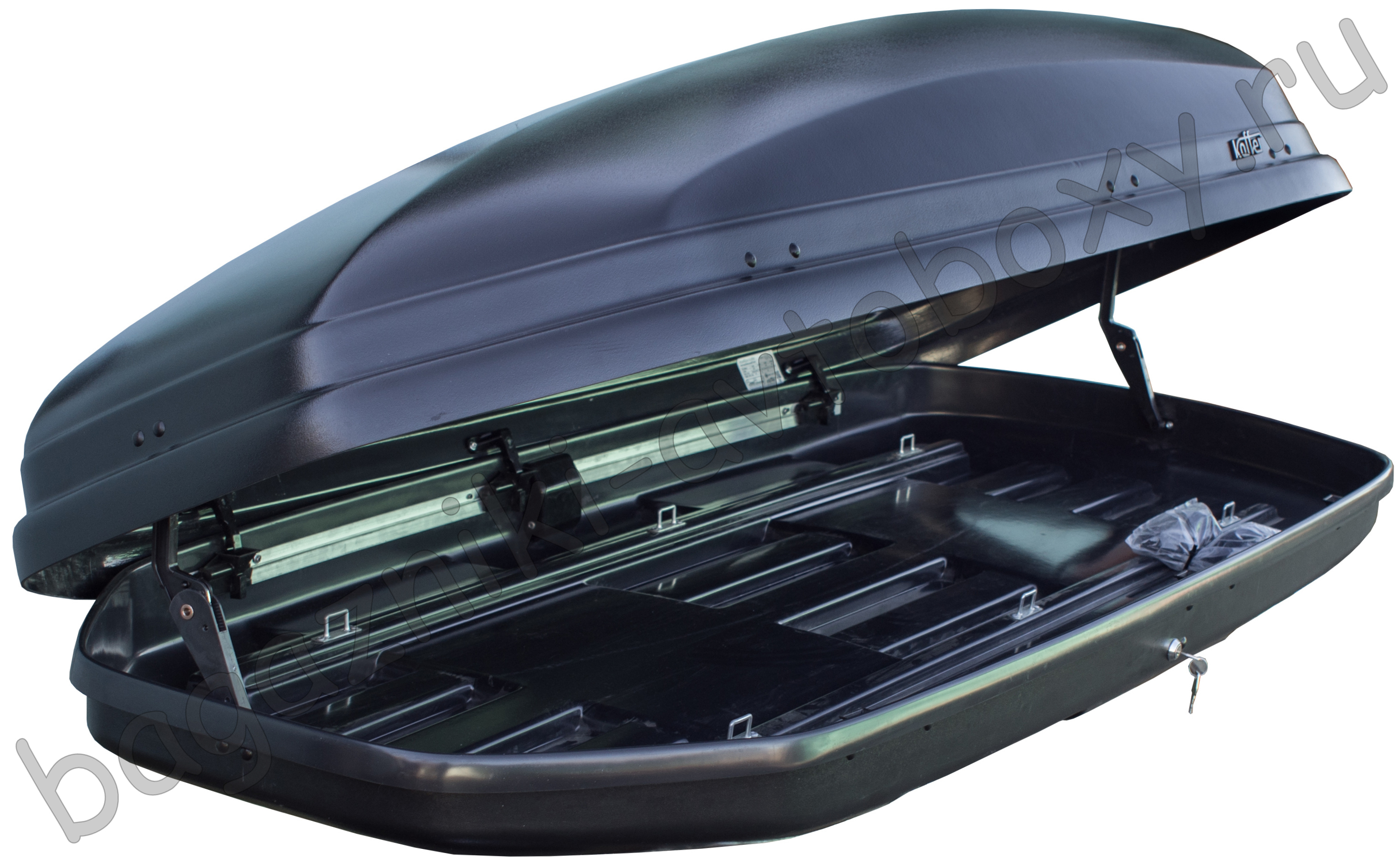 Автобокс на крышу Koffer KB 480 black matte duo (Коффер КБ 480 черный матовый двухсторонний)