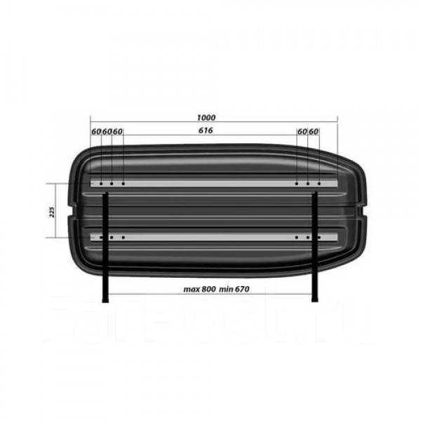 Автобокс на крышу Saturn 220 / Atek 220 black matte (Сатурн 220 / Атек 220 черный матовый)