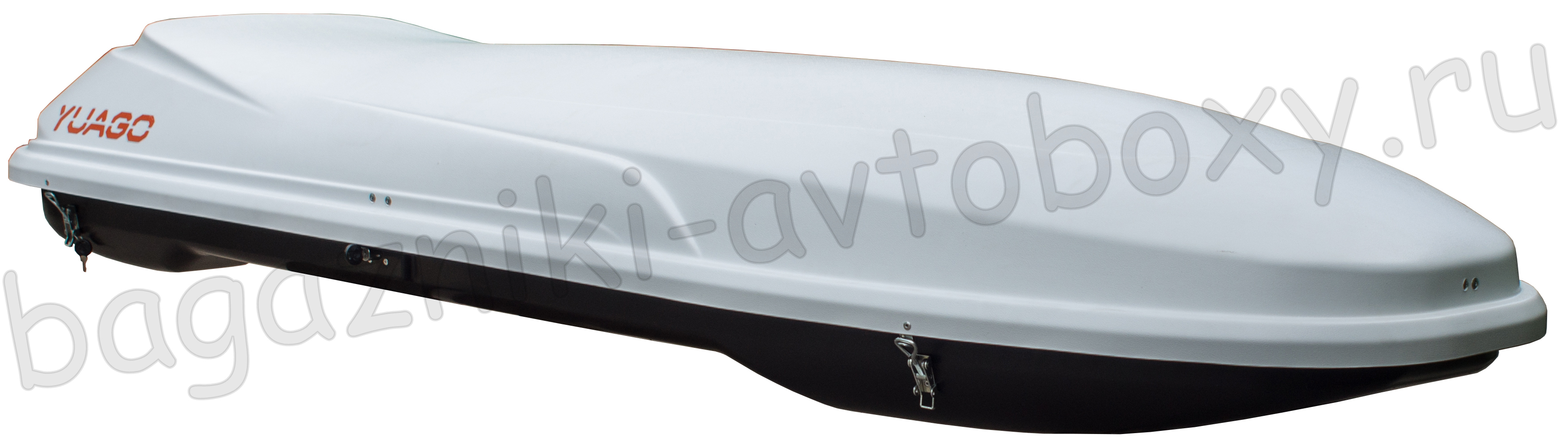 Автобокс на крышу YUAGO Cosmo 210 white matte EuroLock (Яго Космо 210 белый матовый ЕвроЛок)