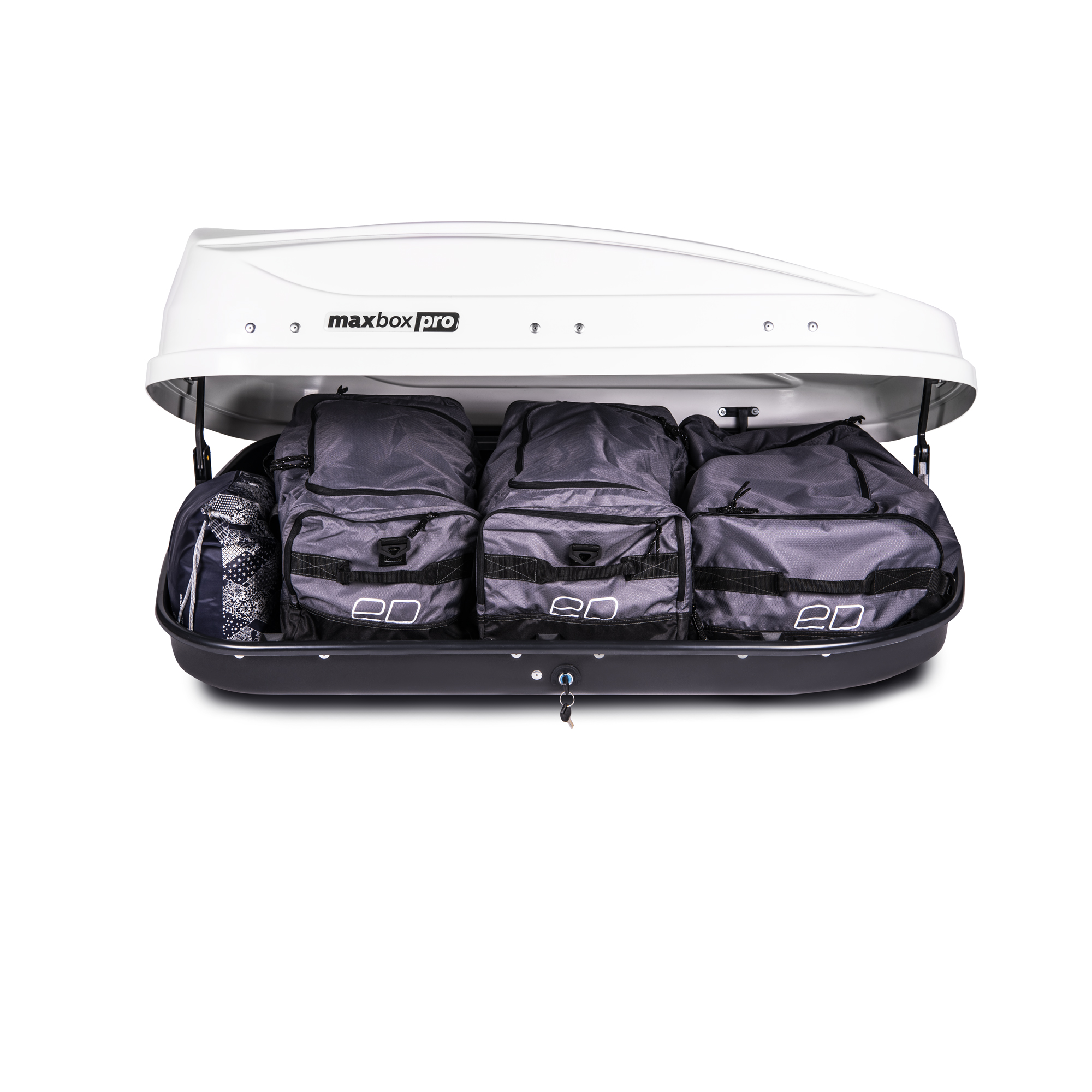 Автобокс на крышу MaxBox PRO / Maksima-List white glossy (МаксБокс ПРО / Максима-Лист 430 белый глянцевый)