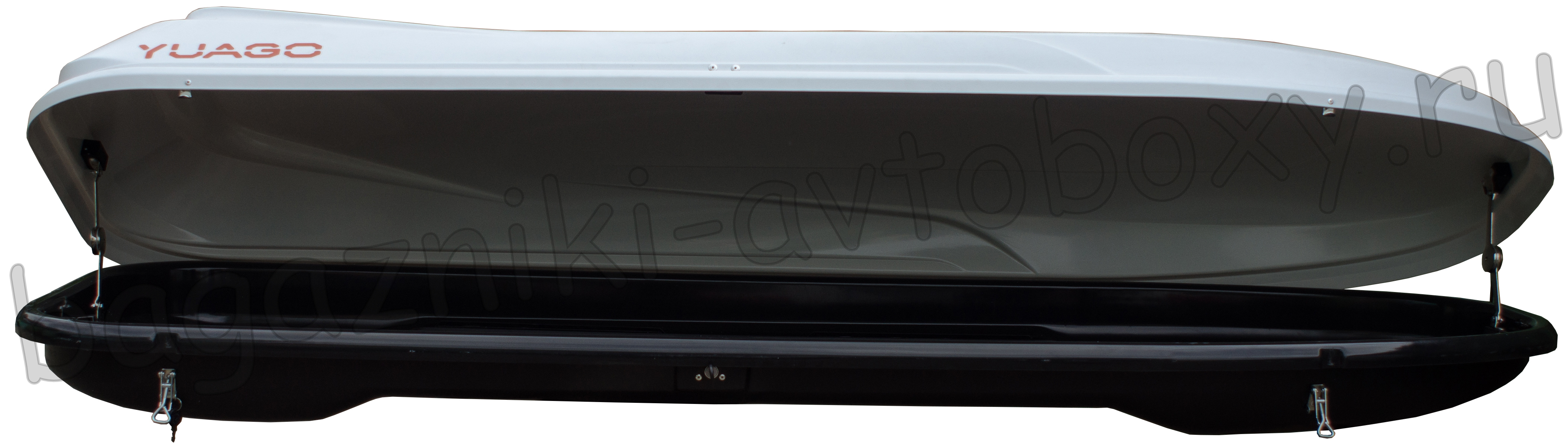 Автобокс на крышу YUAGO Cosmo 210 white matte EuroLock (Яго Космо 210 белый матовый ЕвроЛок)