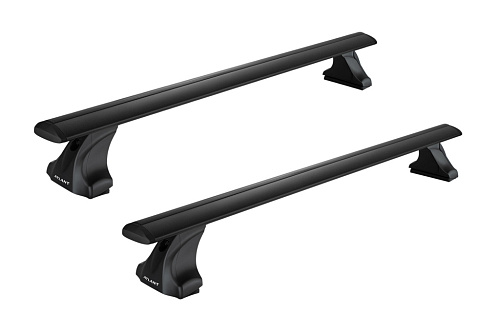 Автобагажник Atlant тип E для GEELY PREFACE 2024-2025 Гладкая крыша  Дуги Крыло черные усил. 7002+7296+11001