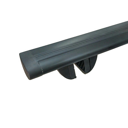 Багажник Amos Futura для Kia Rio I 5дв. Универсал 2002-2006гг. на рейлинги (аэродинамическая черная крыловидная дуга)