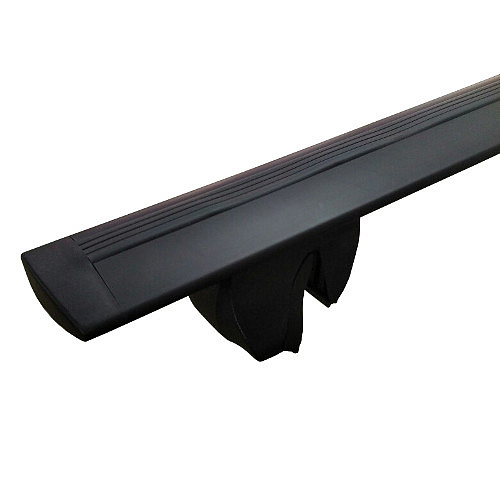 Багажник Amos Alfa для Kia Rio I 5дв. Универсал 2002-2006гг. на рейлинги (аэродинамическая черная крыловидная дуга)