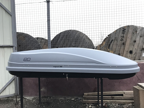 Автобокс на крышу ED Magnum 390 silver carbon quick release (ЕД Магнум 390 серый карбон быстросъем)