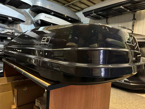 Автобокс на крышу ED Magnum 390 Space Black quick release (ЕД Магнум 390 спейс черный быстросъем)