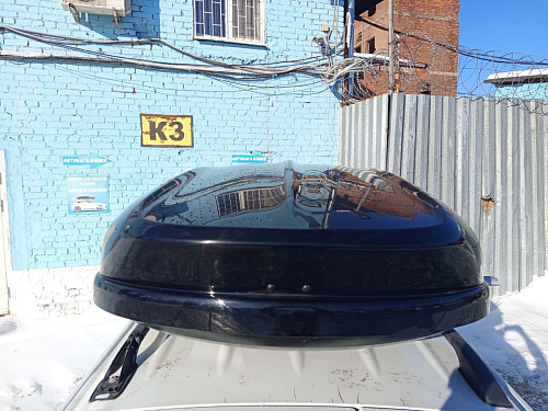 Автобокс BMW чёрный/серый глянцевый двусторонний